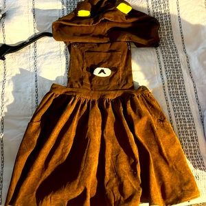 Brand new brown overalls with skirt and a bear hoodie!🤎🖤